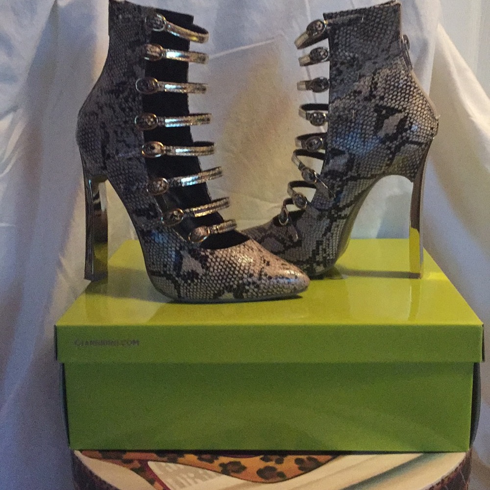 Snakeskin Strappy Stiletto